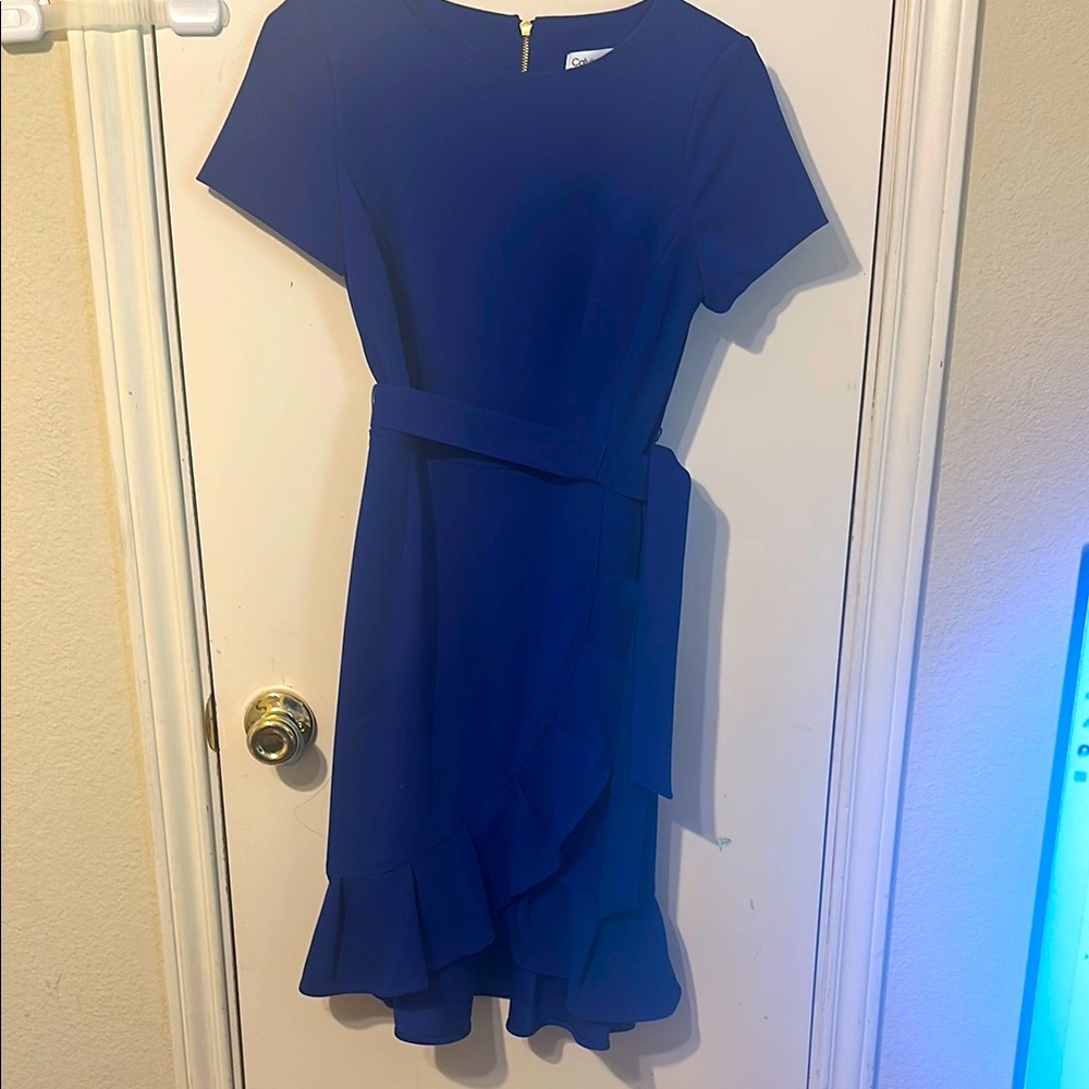 Calvin Klein Blue Asymmetrical Dress